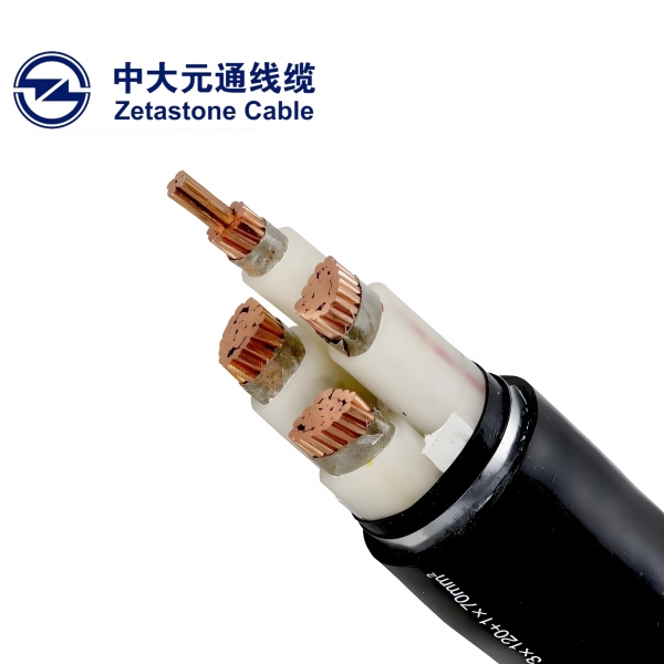 元通耐火钢带铠装电力电缆N-YJV22-3X70+1X35 yjv22电缆