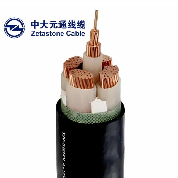 中大元通铜芯阻燃B类ZB-YJV4X50+1X25平方 yjv电力电缆
